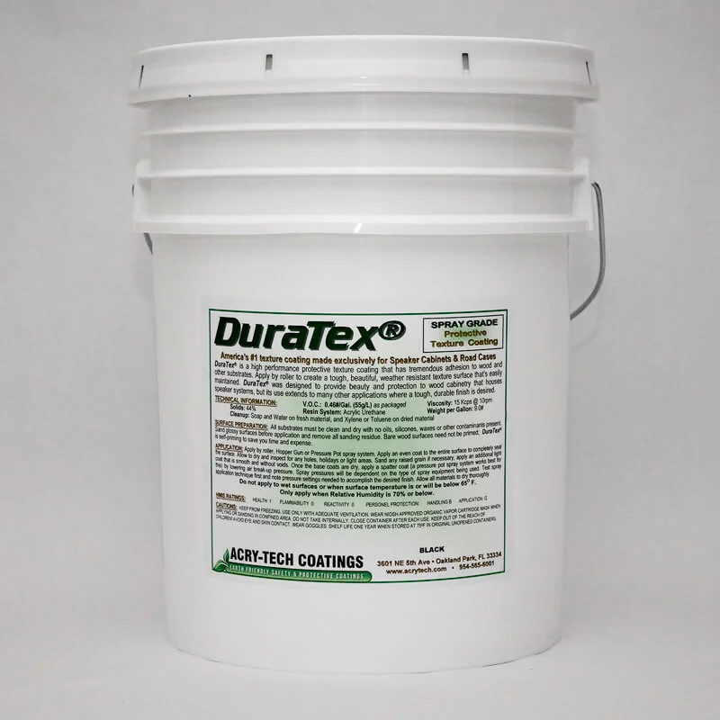 Acry-Tech Duratex Spray Grade 5 US Gallons - Black Speaker Coating